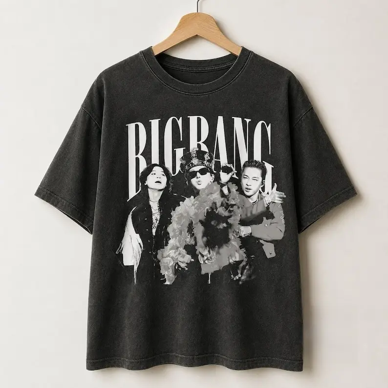 BIGBANG Vintage Graphic Tee - Oversized 90s Bootleg K-Pop Music Band T-Shirt