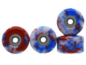 Apex New Street Wheels - 65D All Terrain Polymer - ABEC-9 Bearings - "Firecracker Swirl"