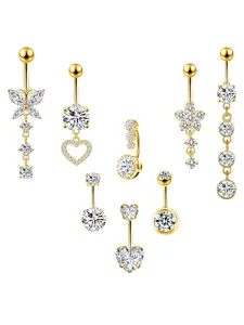 Stainless Steel Navel Earrings For Women, 14g Navel Piercing, Fun And Navel Ring, Perfect Gift, Belly Button Piercing