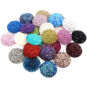 New Fashion 10pcs/lot 20mm 25mm Multi-Colors Natural Ore Flat Back Resin Cabochon Cameo Base Accessories For Jewelry Findings