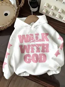 Women's Letter Print Graphic Hoodie Sweatshirt, Long Sleeve, Casual Sportswear, Loose Fit, Outdoor Fashion, Daily Wear, Cartoon Style, Fall & Winter, Casual Sweatshirts