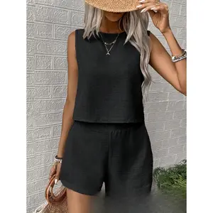 2026 New Hot Sale Fashion Casual Vest Shorts Set Holiday Casual Summer Essential