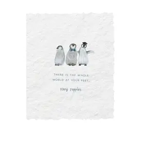 The whole world at your feet | Graduation Penguin Card