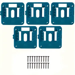 5-pack 18V Battery Holder Organizer - Heavy-Duty Garage Workshop Shelf, Space-Saving Vertical Storage with Mounting Screws, Suitable for BL1860 BL1850 BL1840 BL1830,Tool Room, Workshop or Man Cave - Durable Plastic Const