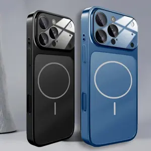 Luxury titanium matte glass phone case suitable for iPhone 17 Air 16 15 14 17 Pro Max supports wireless charging shock resistant and drop resistant