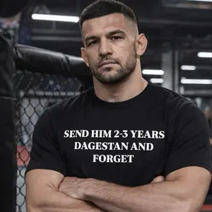 Send Him 2-3 Years Dagestan and Forget Men's Black T-Shirt for UFC Fans