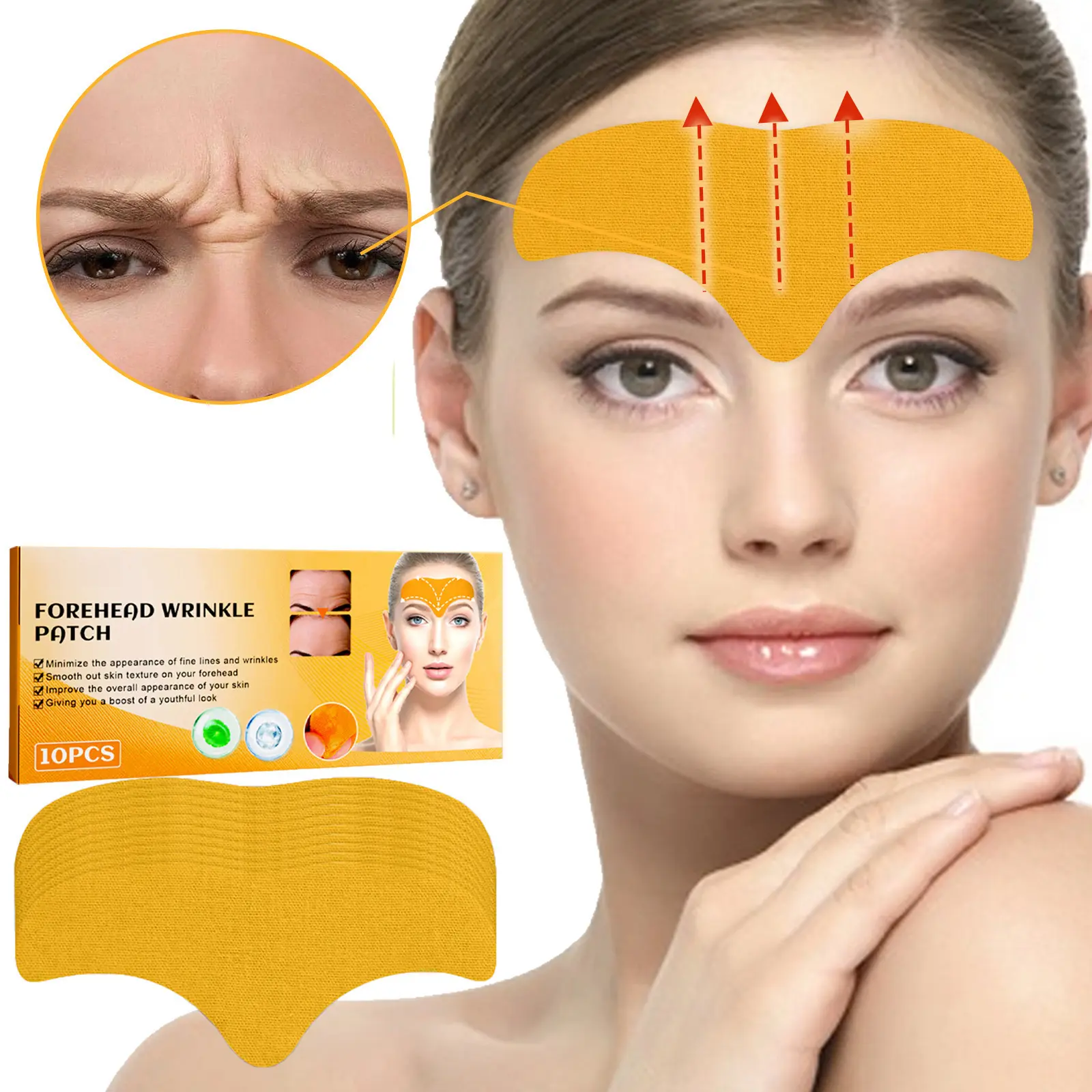 30pcs Collagen Forehead Patches for Wrinkle Smoothing, Anti-Aging Skin Firming & Lifting Treatment, Gentle & Alcohol-Free