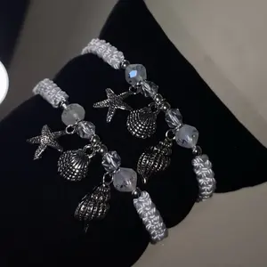 CentralBeadz - Silver Sea Shell Adjustable Bracelet