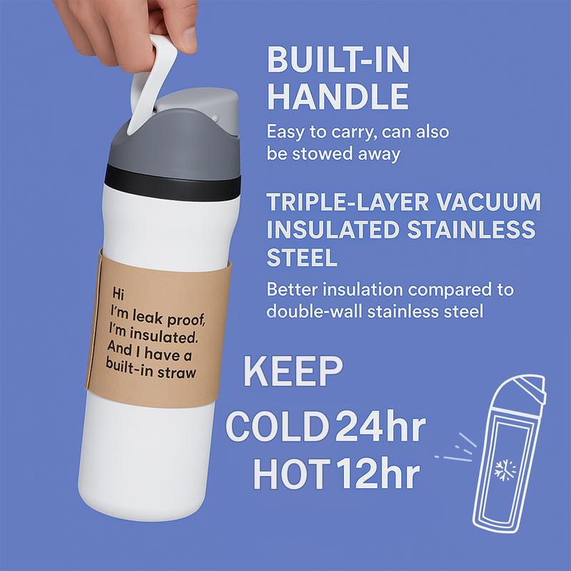 1Pc 19/24/32oz Vacuum Insulated Thermal Tumbler, Stainless Steel Tumbler, Flip Lid Coffee Cup, Keep Hot 12H/Cold 24H, Leakproof Travel Mug for Home Office Desk, Stylish Color Options, Insulat Cup for Indoor Use, Best Gift, Reusable Thermal Mug for Coffee