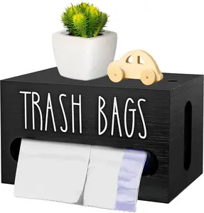 Trash Bag Dispenser, Trash Bag Holder Wall Mount, Wooden Trash Bag Holder for 4-8-gallon Trash Bags Roll Holder Countertop, Home Decor Under Kitchen Sink Organization,Teacher appreciation gifts,Graduation gifts