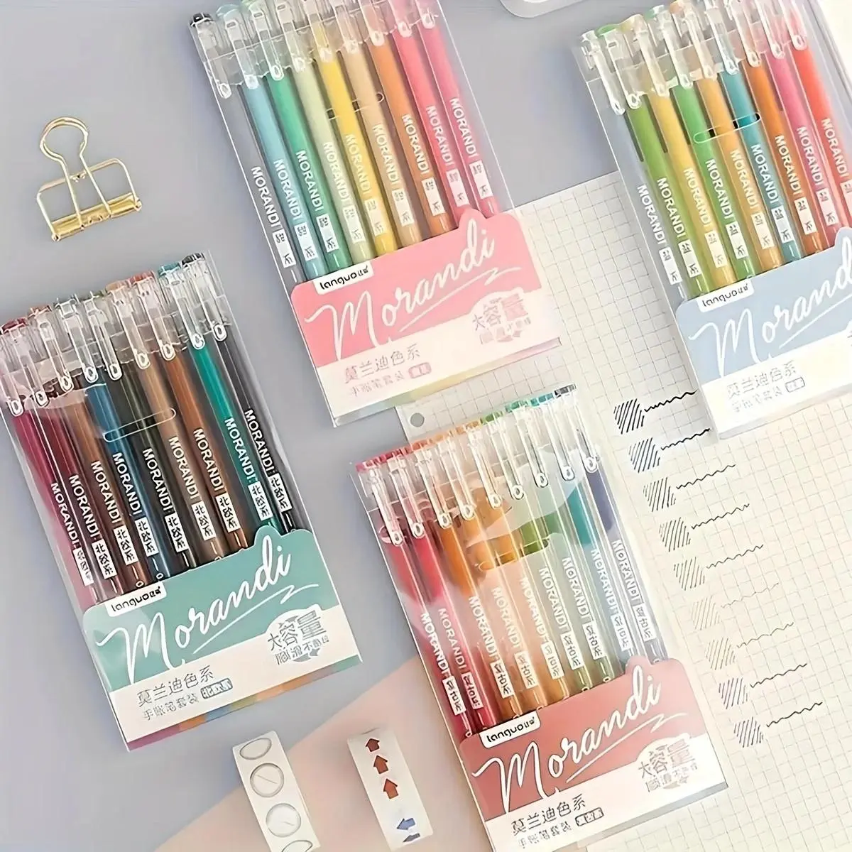 Morandi Color Gel Pen Set, Quick Dry Waterproof Gel Pen, Fine Point Colored Pen for Students Drawing, Doodle Drawing Pen, Art Pens, Art Supplies