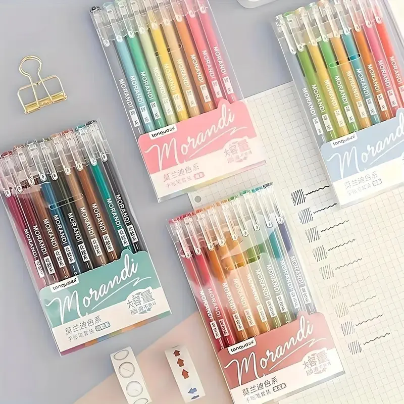 Morandi Color Gel Pen Set, Quick Dry Waterproof Gel Pen, Fine Point Colored Pen for Students Drawing, Doodle Drawing Pen, Art Pens, Art Supplies