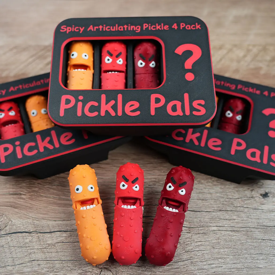 Spicy Pickle Pals Collection - Set of 4 XL Pickle Fidgets (Includes a ...
