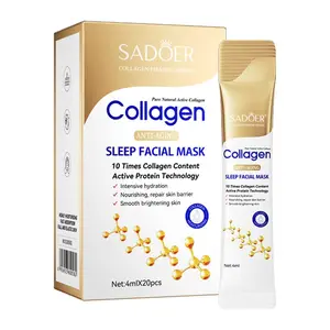 20 Pack Hydrating Facial Treatment for Glowing Skin - Collagen Overnight Sleep Mask