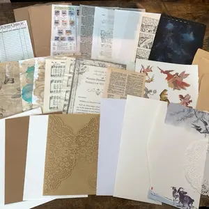 Handmade Coffee-Dyed Paper, Envelopes & Bag Assortment – Junk Journals & Crafts Stationery Office Supplies Stationary Supplies