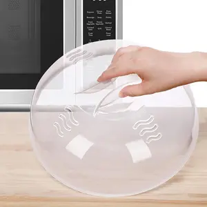 Microwave Splatter Cover for Food Large Microwave Plate Food Cover With Easy Grip Handle Anti-Splatter Lid With Enlarge Perforated Steam Vents,11.5 Inch, Dishwasher Safe