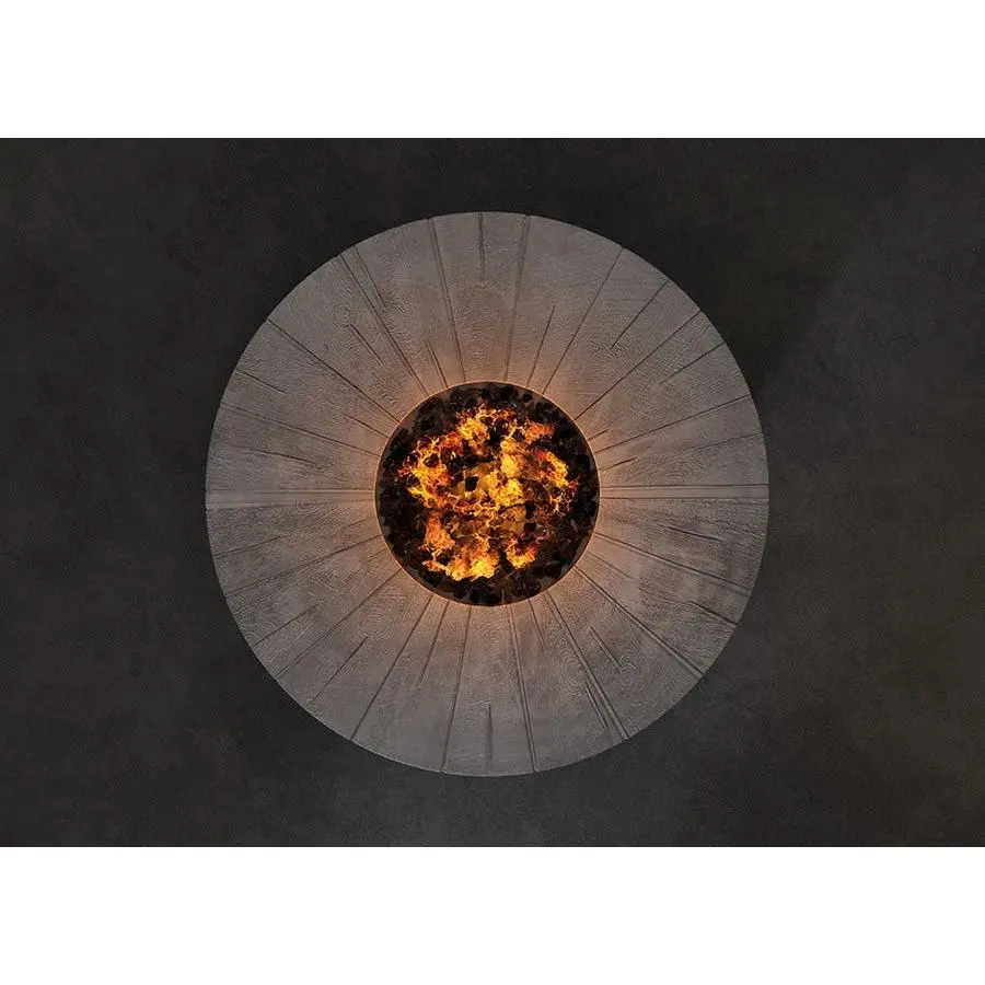 Castelle Altra Rectangular Coffee Table Fire Pit with Reclaimed Wood Top in Antique Dark Rum Finish