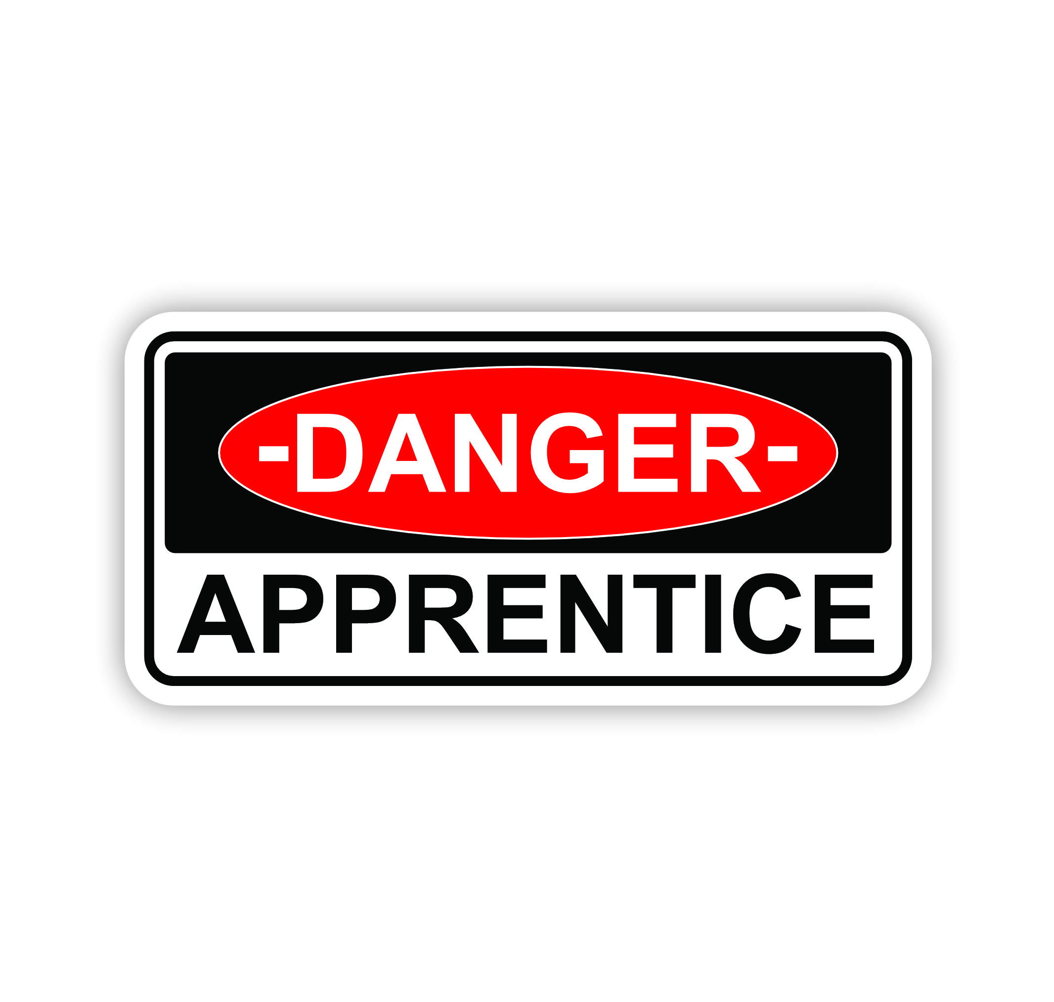Danger Apprentice, Hard Hat, Laptop, Water Bottle, Cooler,  Funny, Sticker Decal ,Cute ,Vinyl