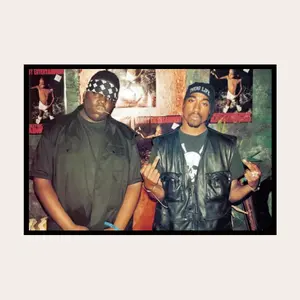 Tupac and Biggie Inspired Poster, Vintage Retro 90s Hip Hop Wall Art, Rap Fan Gift