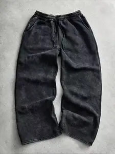 Men's Vintage Wash Tie-Dye Pants, Casual Streetwear Trousers, Straight Leg Sporty Joggers, Fashionable All-Season Wear, Trendy Men's Clothing