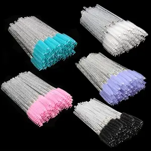 20 Pcs/Pack Crystal Eyelash Brushes, Mascara Wands, Eye Lash Brush, Spoolies for Eyelash Extensions, Spoolie Eyebrow Eyeshadow Brow Makeup Supplies Kit Cleansing Glitter Applicator Tool, Eyelash Tools