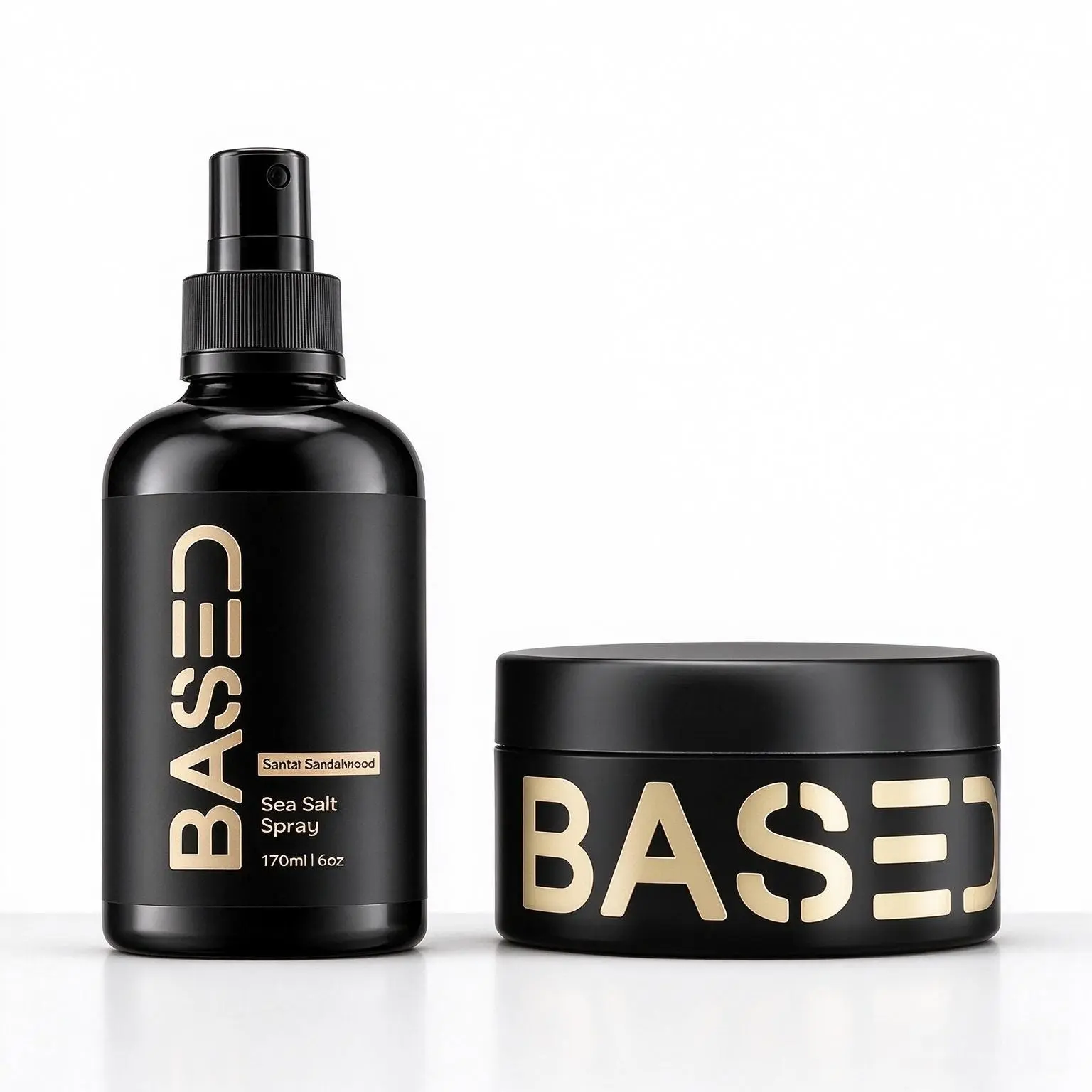 BASED Wave & Style Duo I Sea Salt Spray + Pomade I Beachy Texture & Medium Hold | Science-Backed, High Performance