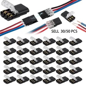 D3 Type LED Male to Female Connection Clamp, Wire Plug in Connector,Pluggable Low Voltage Wire Connector with Locking Buckle, Light Strip Connectors