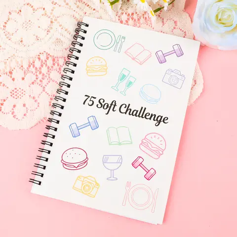 104 Pages 75 Soft Challenge Planner, A5 Spiral Bound Notebook, Productivity Weekly and Monthly Planner, Schedule Journal, Schedule Organizer, Office Stationery & Supplies