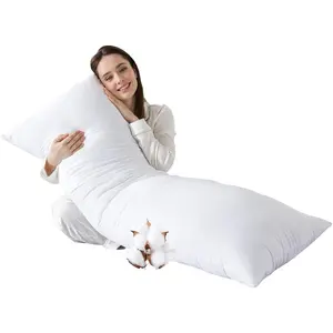 Pillow Insert - Cooling Breathable Full  Pillow for Side Sleeper - Soft Long Bed Pillow for Adults - 20 x 54 inch-White