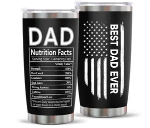 [Today Deal] Stainless Steel Tumbler for Dad - Indoor Outdoor Work Essentials Leakproof Camping Gym Office Cup with Lid and Straw Christmas Birthday Gifts for Men Stepdad Husband Daddy Uncle