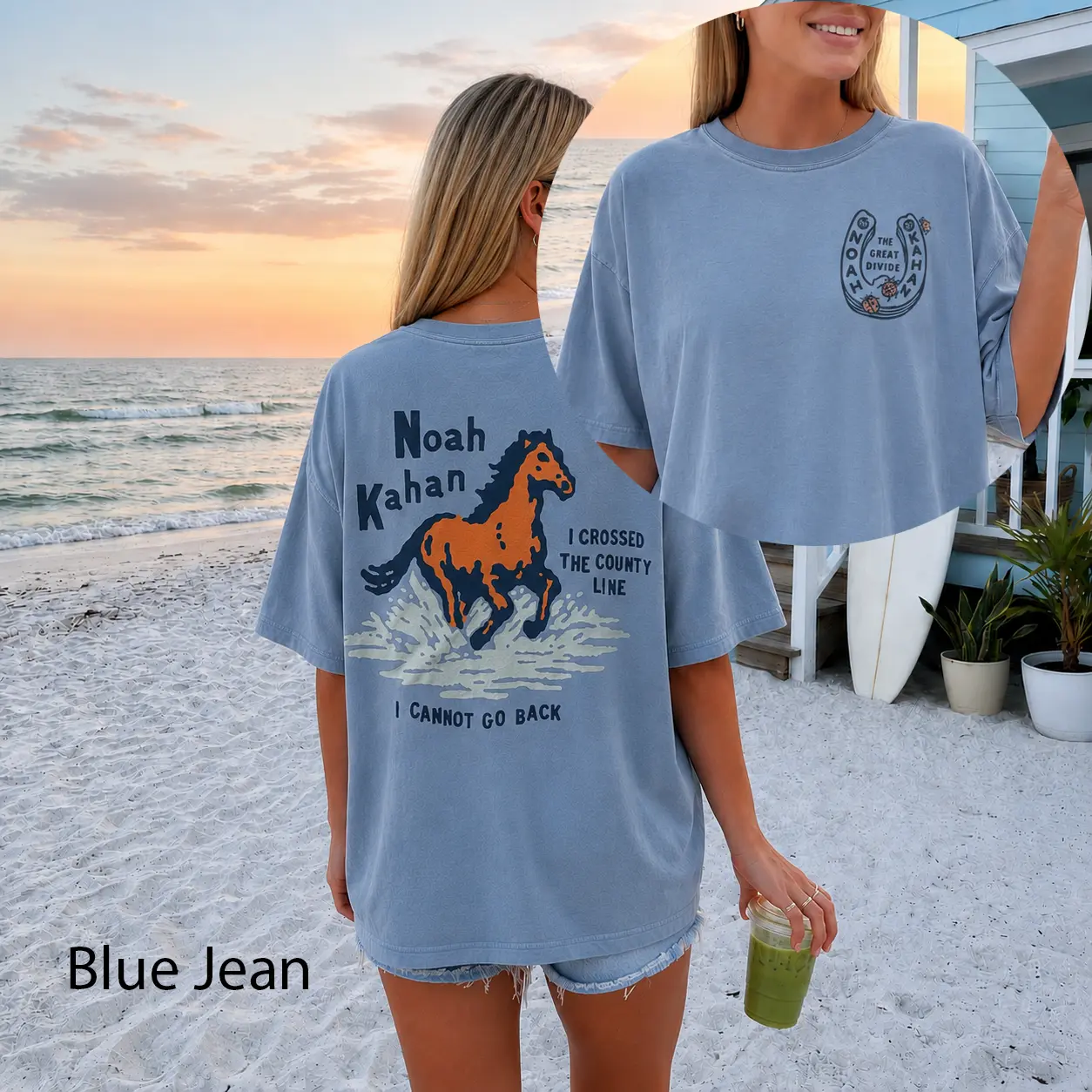 Noah Kahan The Great Divide County Line Horse Tee Comfort Colors, Folk Indie Music Merchs Fans Gift