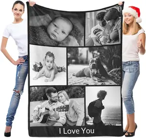 Personalised Blanket Adult, Personalised Photo Blanket, Customised Blanket with Photo, Custom Picture Blanket, Personalised Birthday Valentines Gifts for Women Men Her Him Mum Dad Baby Kid Family