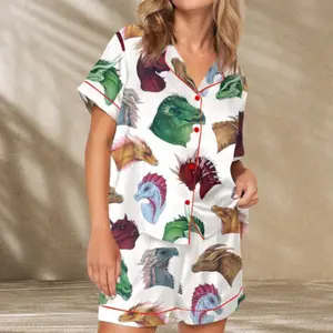 House of the Dragon Cotton Pajama Set for Women - Bold and Cozy Sleepwear for Fantasy Fans, Perfect for Binge-Watching Nights, Themed Parties, or Cosplay Events