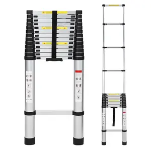 GARVEE 15.5FT Aluminum Telescoping Ladder, 330LB Capacity Collapsible Extension Ladder for Home RV Outdoor Work, Multi-Purpose Lightweight Portable Ladder