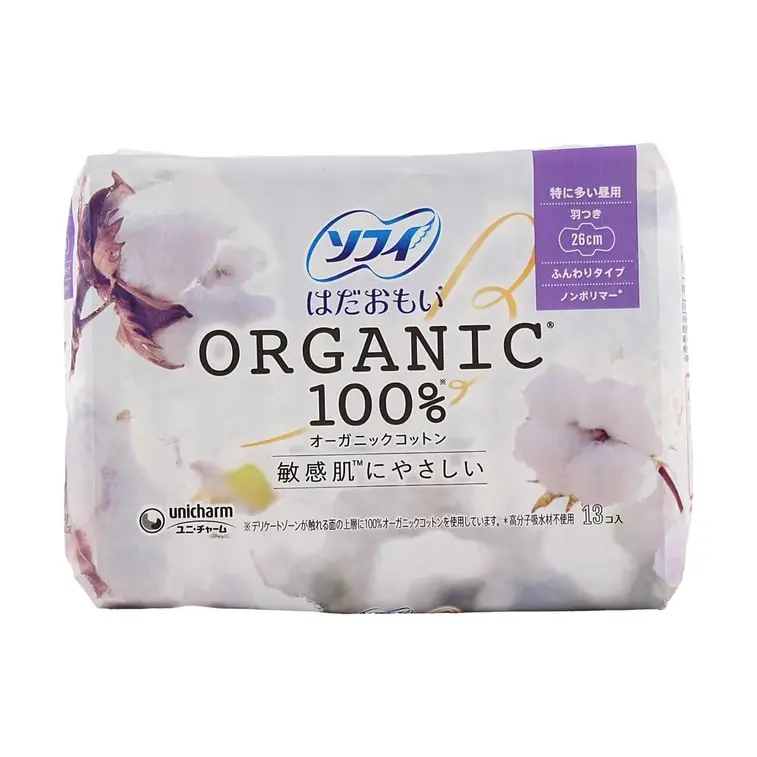 Sofi Hadaomoi O-Ganic Cotton Especially Many Daytime Wings 26cm 13 Pieces [Organic Napkin] 2 packs