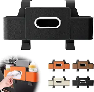2026 Back Seat Car Organizer,Universal Multifunctional Car Back Seat Storage Box with Drink Cup Holder Tissue Box, for Hold Phone,Snacks, Drinks, Handbag,Black