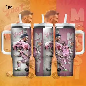 1pc 40oz Messi Hydration Bottle Ideal for Outdoor Fitness & Camping, Perfect Birthday Gift & Summer Travel Choice, Durable Lid Included, Drinkware, Water Bottles