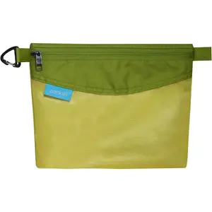 Water-resistant Material Zipper Pouch, Mesh Zipper Bag for Storage, Travel, Office (Medium, Green)