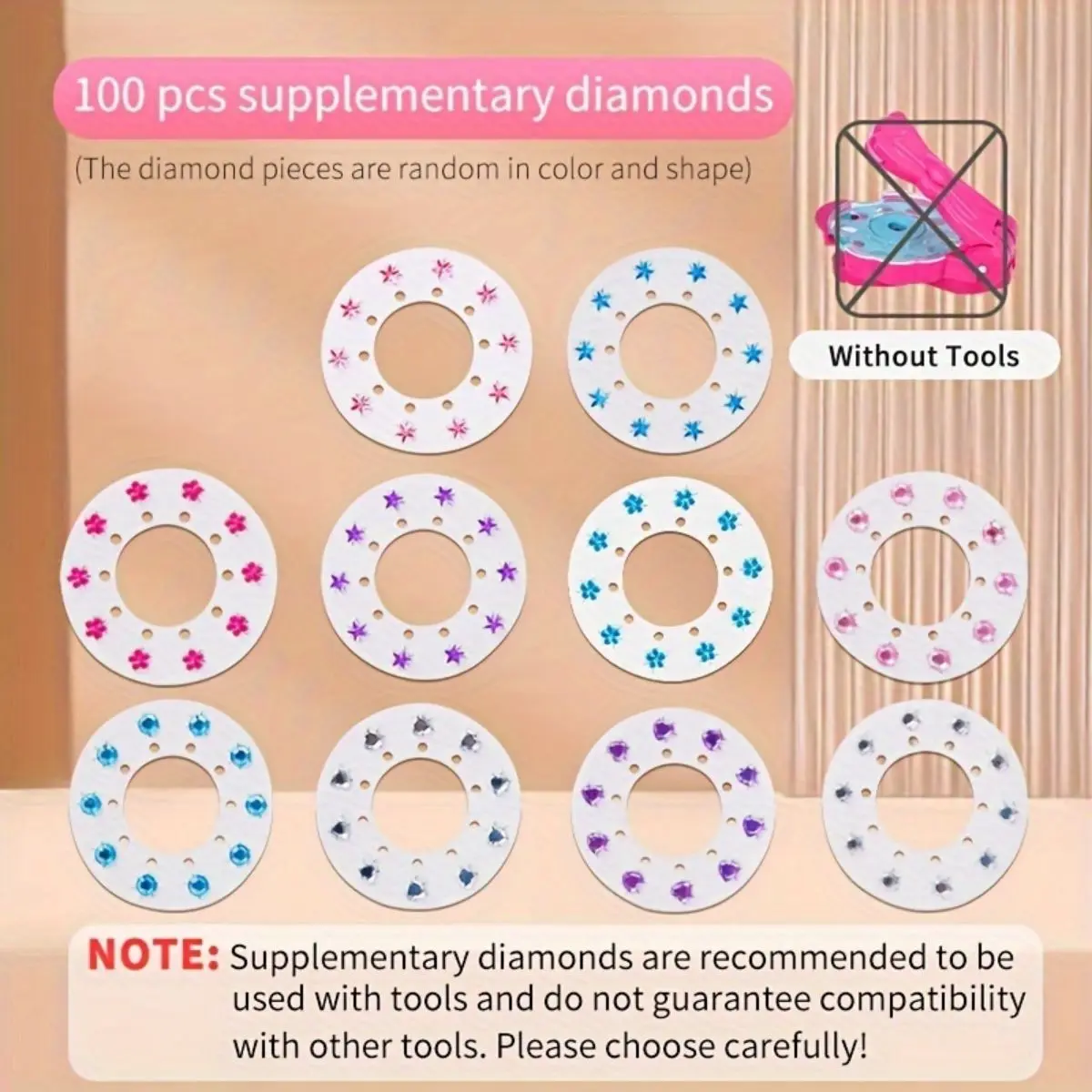 Hair Jewels Stamper DIY Set, 1 Set Heatless Hair Styling Tool, Fake Gemstone Hair Decoration Materials, DIY Hair Accessories for Women & Girls, Heatless Styling Tools, Gift, Glitter Hair Styling