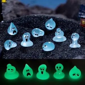 20/40/60pcs Glow in the Dark Resin Ghost Figurines, Animal Themed Miniature Garden Decor, Luminous Water Spirit Collectible Bonsai Statues, for Room, Car, Patio, DIY Crafts, Festival Gift