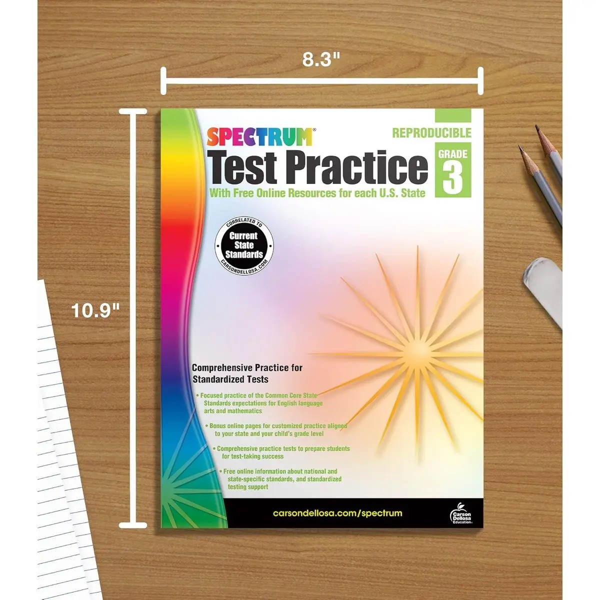 Carson Dellosa Spectrum 3rd Grade Test Practice Workbooks, Ages 8 to 9 ...