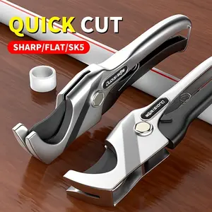 OUDISI Heavy Duty Pipe Cutting Tool - PVC/PPR Pipe Cutter, Sharp Steel Blades, Fast Cutting, Durable Steel Hand Tool, Non-Folding, Black Handle, 1pc