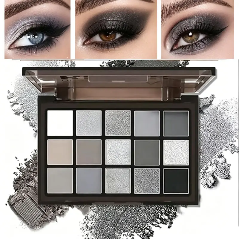 15 Vibrant Night Elf Shimmer Pigment Eyeshadow Palette Kit, Waterproof Matte-to-Metallic Shadow Set, Long-Lasting Sweat-Proof Color - Ideal for Cosplay, Pro Artists & Makeup Beginners, Shimmer Eyeshadow, Water-Resistant, Eyeshadow Makeup Powder, Matte-Met