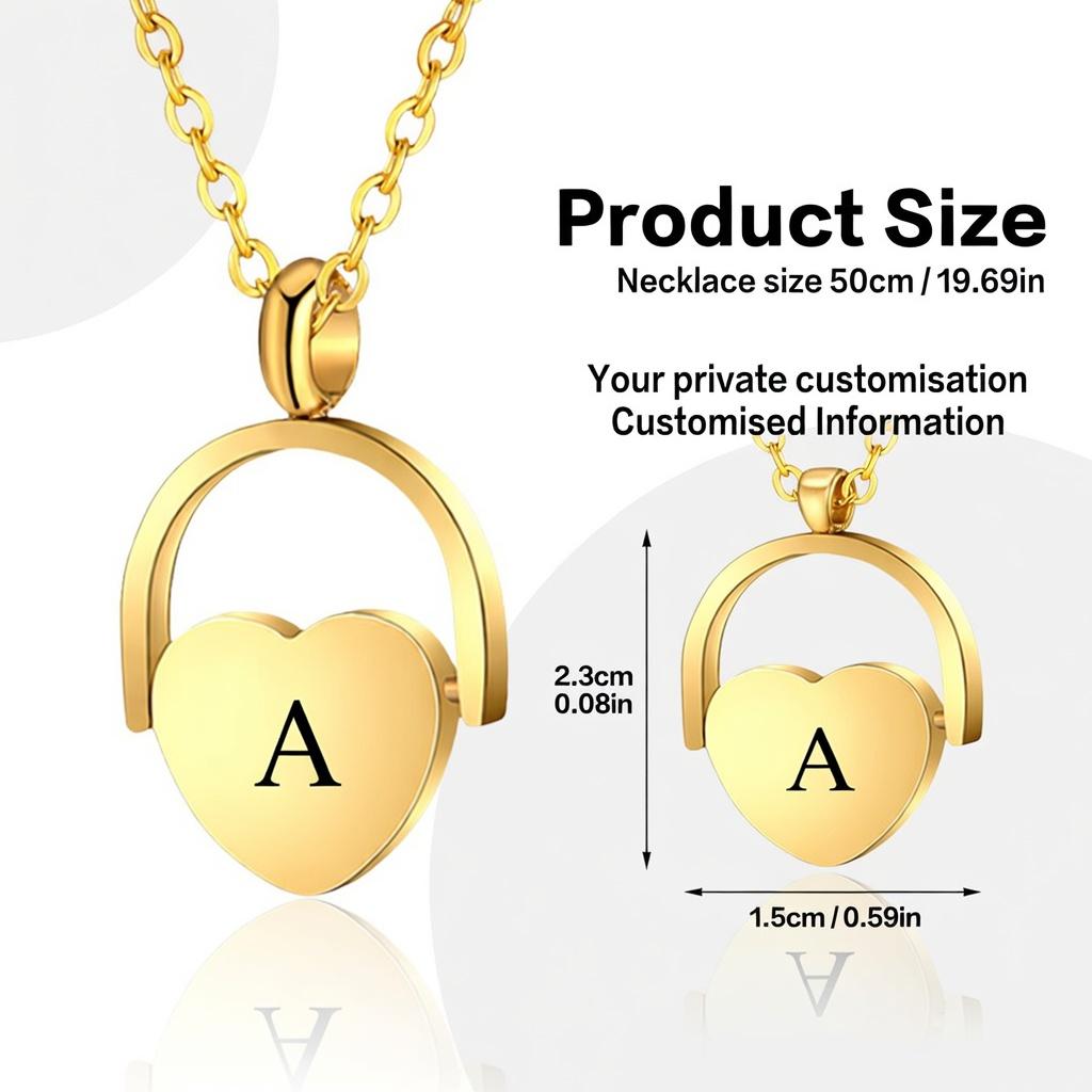 LOVE LAB Dainty Heart Initial Necklace – Personalized Letter Pendant, Elegant Gold Jewelry Gift for Her. Perfect Birthday, Valentine’s, or Anniversary Present for Women & Girls.