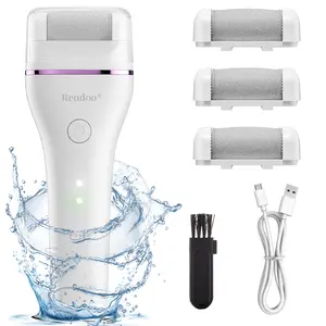 2【Rendoo】  Electric Feet Callus Remover,Portable Electronic Foot File Pedicure Tools,Waterproof Foot Scrubber File,Pedi Foot Care for Dead,Hard Cracked Dry Skin Manicure Nail Nail Care Cutics Nail Art