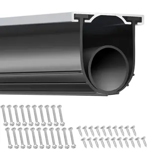 fathersdaygift VEVOR Garage Door Seals Bottom Rubber, U Shape+O Ring Combination Garage Door Weather Stripping with Pre-drilled Aluminum Track Retainer Kit, 5/16 inch T-ends and 3 3/4 inch Width (16 Ft, Black)