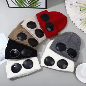 New Cp Pilot Knit Hat for Men & Women, Warm Korean Style Couple Woolen Cap, Fall Winter Fashion Accessory, Cozy Knitted Hat, Matching Couples Hats