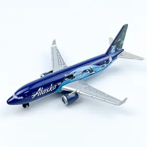 Alaska Airlines Dolphin Painted Airplane Model, Die-Cast Metal Collectible Plane Toy, Perfect Gift for Aviation Enthusiasts & Kids, Dolphin Livery
