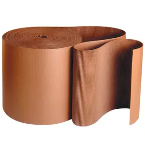 Box Packaging 4447700 12 in. x 250 ft. Single Face Corrugated Roll A Flute - Kraft