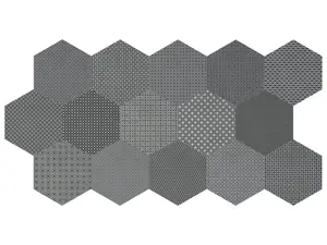 8.5 in Tapestri Silk Blend Hexagon Matte Pressed Glazed Porcelain Tile